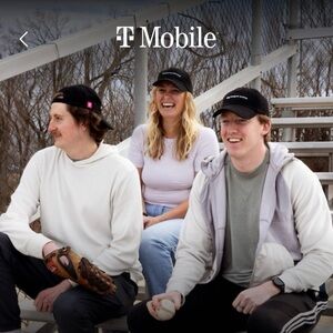 T-Mobile Black 'Call me up' Embroidered Baseball Cap